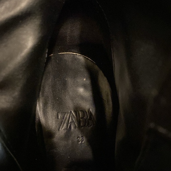 Zara Laced Leather Heeled Ankle Boots - Picture 10 of 10